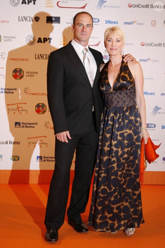 Christopher Meloni et sa femme au Festival de la fiction à Rome, le 7 juillet 2008.