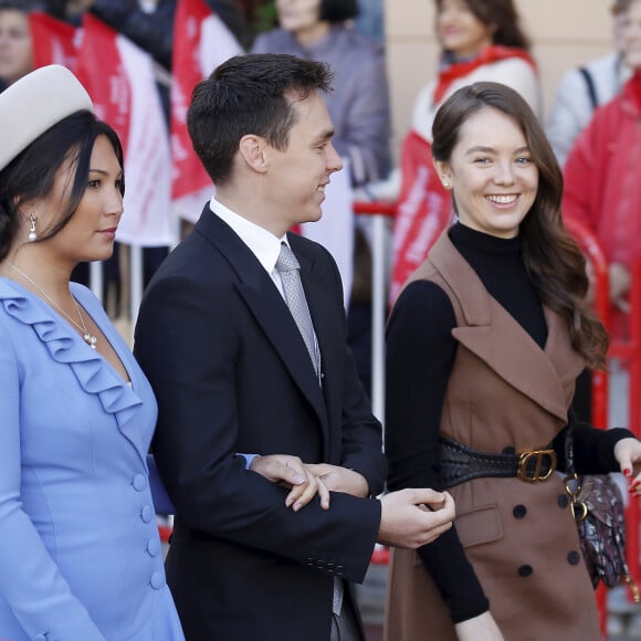 Marie Chevallier et son mari Louis Ducruet, la princesse Alexandra de Hanovre - La famille princière de Monaco lors de la Fête nationale monégasque à Monaco. Le 19 novembre 2019 © Jean-François Ottonello / Panoramic / Bestimage