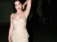 Dita Von Teese : Après le costume foklorique, une somptueuse robe champagne et... 450 000 euros de bijoux pour briller en soirée !