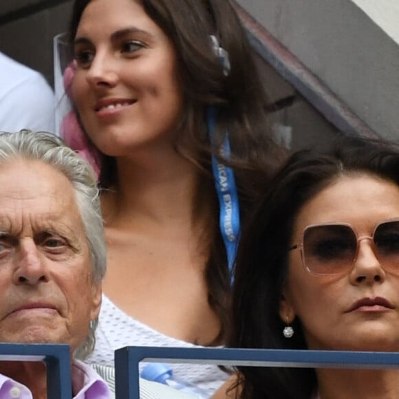 Michael Douglas et Catherine Zeta-Jones - Les célébrités assistent à la finale de l'US Open à New York, le 8 septembre 2019.