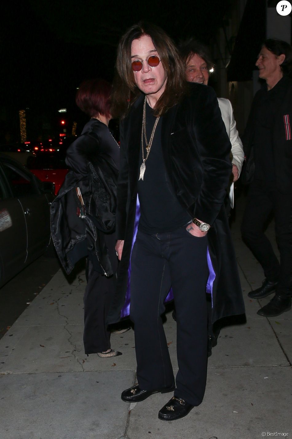 Ozzy Osbourne et sa femme Sharon Osbourne sont allés fêter l&#039;anniversaire de leur ami Billy Idol au restaurant Mr. Chow à Beverly Hills, le 30 novembre 2018