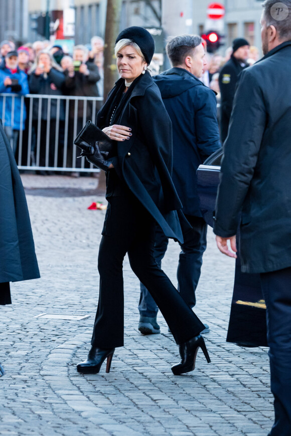 La princesse Laurentien des Pays-Bas aux obsèques d'Ari Behn, le 3 janvier 2020 à la cathédrale d'Oslo en Norvège. Ecrivain, artiste visuel et ex-époux de la princesse Märtha Louise de Norvège, mère de leurs trois filles, Ari Behn s'est donné la mort au moment de Noël.