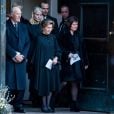 Le roi Harald V, la reine Sonja et la princesse Mette-Marit de Norvège à la sortie des obsèques d'Ari Behn, le 3 janvier 2020. Ecrivain, artiste visuel et ex-époux de la princesse Märtha Louise de Norvège, mère de leurs trois filles, Ari Behn s'est donné la mort au moment de Noël.