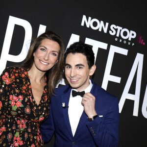 Jordan de Luxe et Anne-Claire Coudray lors de l'enregistrement de l'émission "L'instant de Luxe" pour la chaîne "Non Stop People" à Paris le 27 novembre 2019. © Cédric Perrin/Bestimage