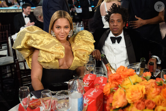 Jay-Z et sa femme Beyonce Knowles lors de la cérémonie de la 77ème édition des "Golden Globes Awards" à Los Angeles, le 5 janvier 2020. © HFPA/Zuma Press/Bestimage