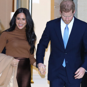 Le prince Harry, duc de Sussex, et Meghan Markle, duchesse de Sussex, en visite à la Canada House à Londres le 7 janvier 2020 © Ray Tang/London News Pictures via ZUMA Wire / Bestimage