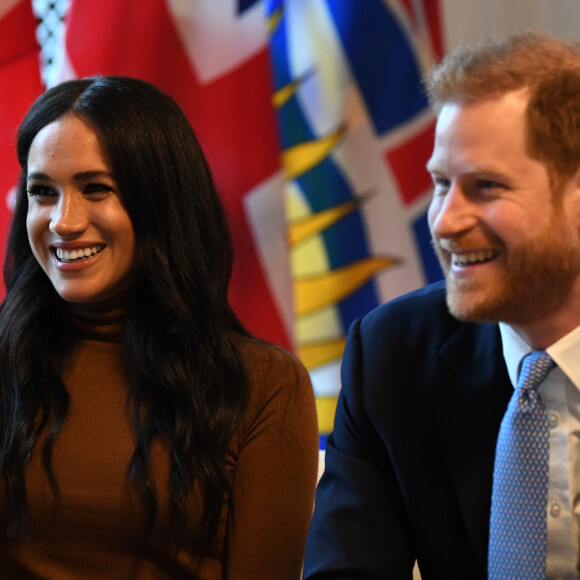 Le prince Harry, duc de Sussex, et Meghan Markle, duchesse de Sussex, en visite à la Canada House à Londres. Le 7 janvier 2020