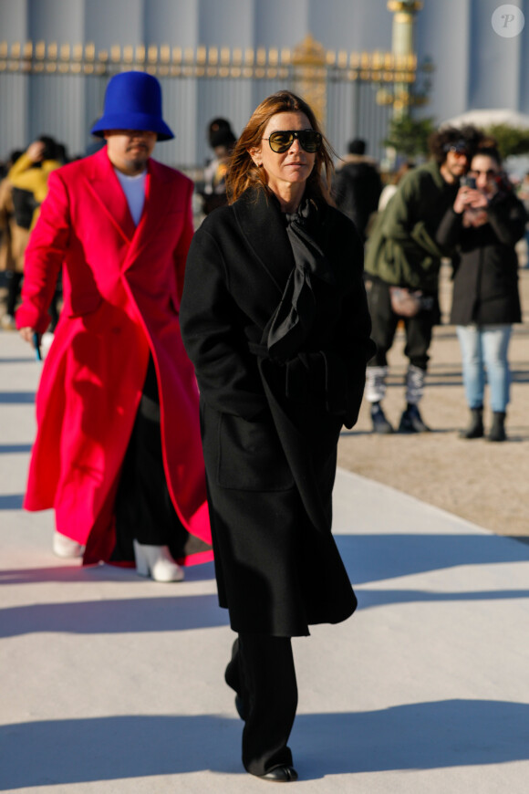 Carine Roitfeld - Arrivées au défilé Louis Vuitton Homme automne-hiver 2020/2021 au Jardin des Tuileries à Paris, le 16 janvier 2020. © Veeren Ramsamy - Christophe Clovis / Bestimage