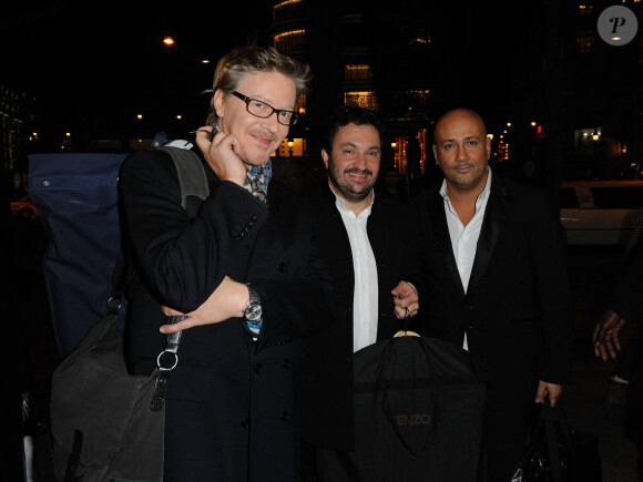 Frederic Anton, Yves Camdeborde et Sebastien Demorand au Lido à Paris, en décembre 2011.