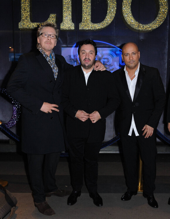 Frederic Anton, Yves Camdeborde et Sebastien Demorand au Lido à Paris, en décembre 2011.