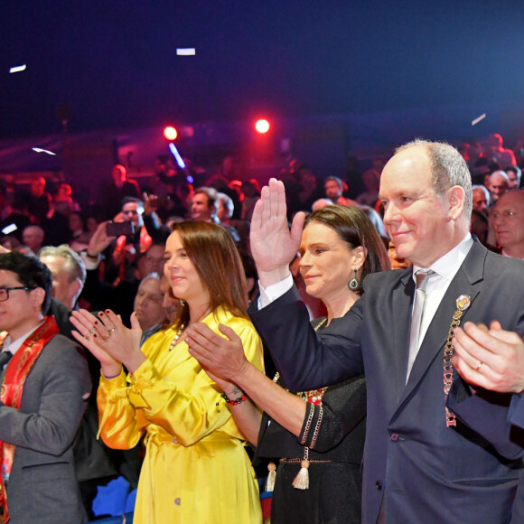 Pauline Ducruet, la princesse Stéphanie de Monaco, le prince Albert II de Monaco, Louis Ducruet et sa soeur Camille Gottlieb durant la soirée de Gala du 44eme Festival International du Cirque de Monte-Carlo à Monaco le 21 janvier 2020. Le Festival se déroule sous le chapiteau de Fontvieille du 16 au 26 janvier 2020. © Bruno Bebert/Bestimage