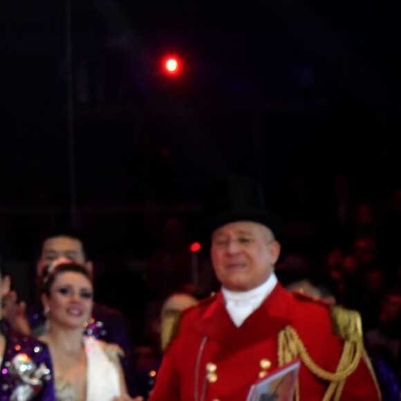 La princesse Stéphanie de Monaco remet un Clown d'Argent au dompteur de tigres blancs Sergey Nesterov durant la soirée de Gala du 44eme Festival International du Cirque de Monte-Carlo à Monaco le 21 janvier 2020. Le Festival se déroule sous le chapiteau de Fontvieille du 16 au 26 janvier 2020. © Bruno Bebert/Bestimage