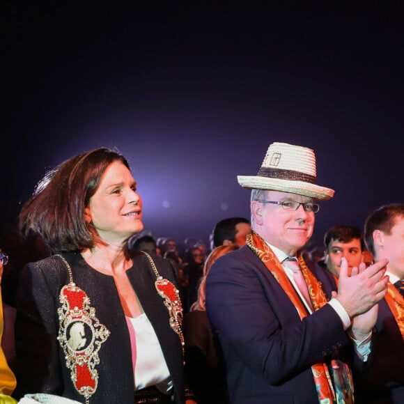 Pauline Ducruet, la princesse Stéphanie de Monaco, le prince Albert II de Monaco, Louis Ducruet et Camille Gottlieb - Soirée de Gala du 44ème Festival International du Cirque de Monte-Carlo à Monaco le 21 janvier 2020. Le Festival se déroule sous le chapiteau de Fontvieille du 16 au 26 janvier 2020. © Olivier Huitel / Pool Monaco / Bestimage