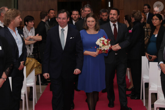 La princesse Stéphanie de Luxembourg, enceinte, assistait avec son mari le prince Guillaume, grand-duc héritier de Luxembourg, au 75e anniversaire de l'Oeuvre Nationale de Secours Grande-Duchesse Charlotte le 23 janvier 2020 à l'European Convention Center à Luxembourg.