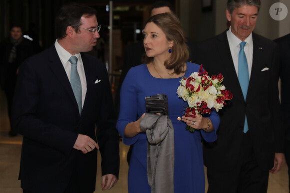 La princesse Stéphanie de Luxembourg, enceinte, assistait avec son mari le prince Guillaume, grand-duc héritier de Luxembourg, au 75e anniversaire de l'Oeuvre Nationale de Secours Grande-Duchesse Charlotte le 23 janvier 2020 à l'European Convention Center à Luxembourg.