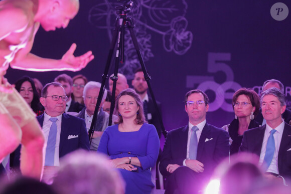 La princesse Stéphanie de Luxembourg, enceinte, assistait avec son mari le prince Guillaume, grand-duc héritier de Luxembourg, au 75e anniversaire de l'Oeuvre Nationale de Secours Grande-Duchesse Charlotte le 23 janvier 2020 à l'European Convention Center à Luxembourg.