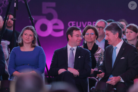 La princesse Stéphanie de Luxembourg, enceinte, assistait avec son mari le prince Guillaume, grand-duc héritier de Luxembourg, au 75e anniversaire de l'Oeuvre Nationale de Secours Grande-Duchesse Charlotte le 23 janvier 2020 à l'European Convention Center à Luxembourg.