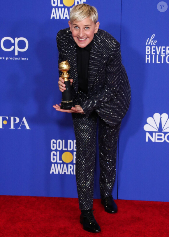 Ellen DeGeneres lors de la Press Room (Pressroom) de la 77ème cérémonie annuelle des Golden Globe Awards au Beverly Hilton Hotel à Los Angeles le 5 janvier 2020.