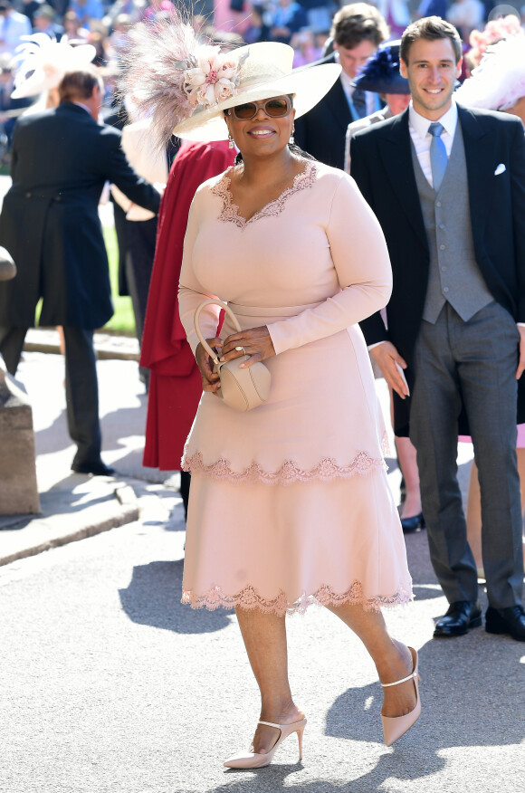 Oprah Winfrey - Les invités arrivent à la chapelle St. George pour le mariage du prince Harry et de Meghan Markle au château de Windsor, Royaume Uni, le 19 mai 2018.