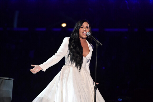 Demi Lovato interprète son titre "Anyone" lors de la 62e cérémonie des Grammy Awards au Staples Center de Los Angeles. Le 26 janvier 2020. @Robert Hanashiro-USA Today/SPUS/ABACAPRESS.COM