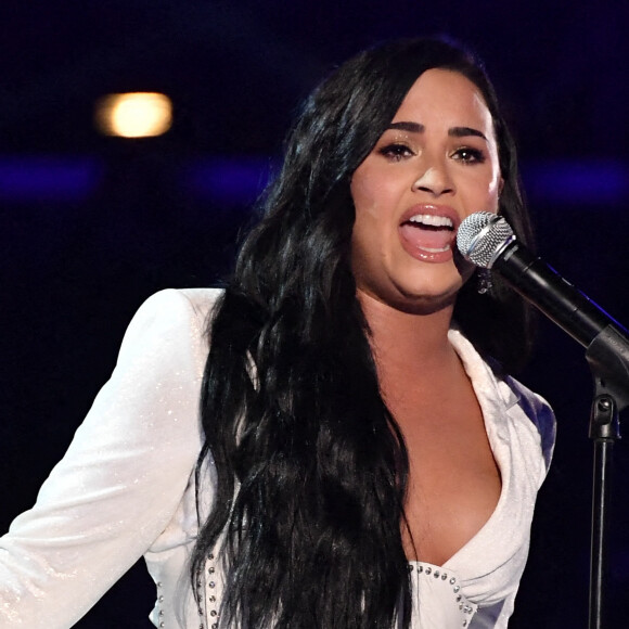 Demi Lovato interprète son titre "Anyone" lors de la 62e cérémonie des Grammy Awards au Staples Center de Los Angeles. Le 26 janvier 2020. @Robert Hanashiro-USA Today/SPUS/ABACAPRESS.COM