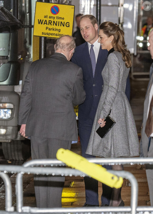 Le prince William, duc de Cambridge, et Kate Middleton, duchesse de Cambridge, quittent la commémoration des 75 ans de la libération du camp d'Auschwitz au "Westminster Central Hall" à Londres, le 27 janvier 2020.