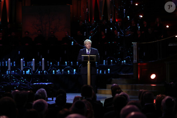 Le premier ministre Boris Johnson - Cérémonie de mémoire pour le 75ème anniversaire de la libération du camp de Auschwitz au Central Hall Westminster à Londres le 27 janvier 2020.