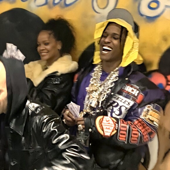 Rihanna et A$AP Rocky lors du concert Yams Day, en hommage au défunt A$AP Yams. Teaneck, le 17 janvier 2020.