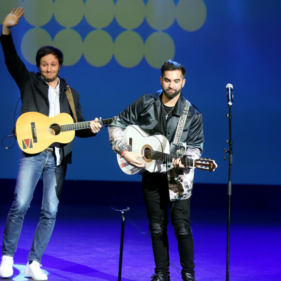 Vianney (Vianney Bureau) et Kendji Girac - Disneyland Paris a accueilli 300 enfants hospitalisés avec la Fondation Hôpitaux de Paris – Hôpitaux de France à Marne-la-Vallée, France, le 29 janvier 2020. © Dominique Jacovides/Bestimage