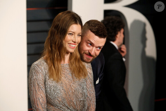 Justin Timberlake and Jessica Biel - Vanity Fair Oscar Party au Wallis Annenberg Center. Los Angeles. Le 28 février 2016. @Hubert Boesl/DPA/ABACAPRESS.COM