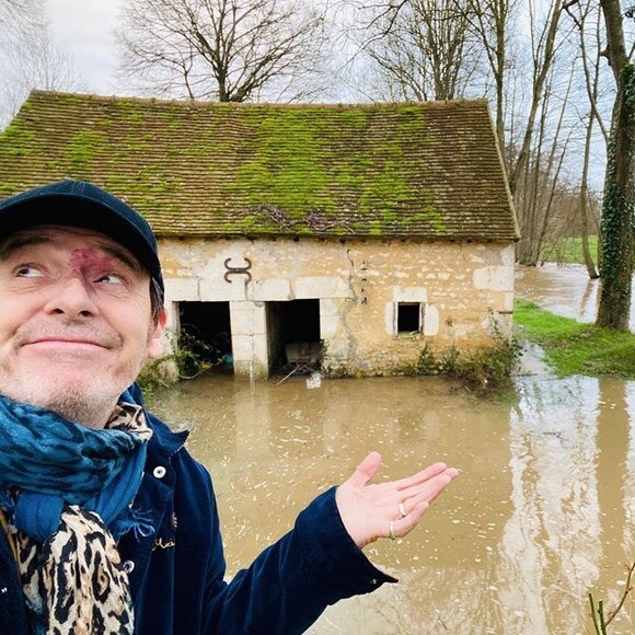 La maison de Jean-Luc Reichmann inondée. Février 2020.