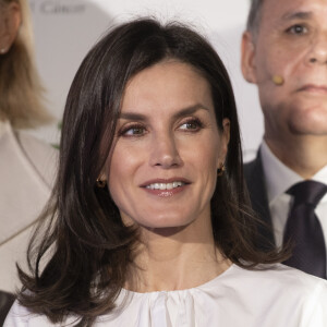 La reine Letizia d'Espagne, présidente d'honneur de l'Association espagnole contre le cancer, présidait le 4 février 2020 au IXe Forum contre le cancer à Madrid, dans le cadre de la Journée mondiale de la lutte contre la maladie.