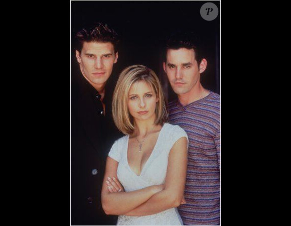 Sarah Michelle Gellar, David Boreanaz et Nicholas Brendon - Le casting de "Buffy contre les vampires" en 1998.