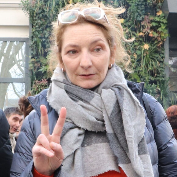Corinne Masiero - Personnalités au studio Gabriel pour l'enregistrement de l'émission Vivement Dimanche à Paris le 20 février 2019.