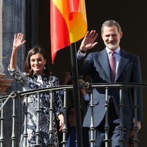 Le roi Felipe VI et la reine Letizia d'Espagne à leur arrivée dans la municipalité de Écija. Le 6 février 2020  His majesties King Felipe and Queen Letizia attend the meeting with the municipal corporation of Ecija, 06 February 202006/02/2020 - Ecija