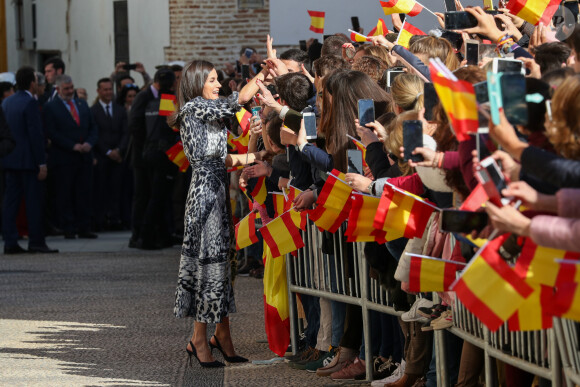 La reine Letizia d'Espagne à son arrivée dans la municipalité de Écija. Le 6 février 2020  Queen Letizia attend the meeting with the municipal corporation of Ecija, 06 February 202006/02/2020 - Ecija