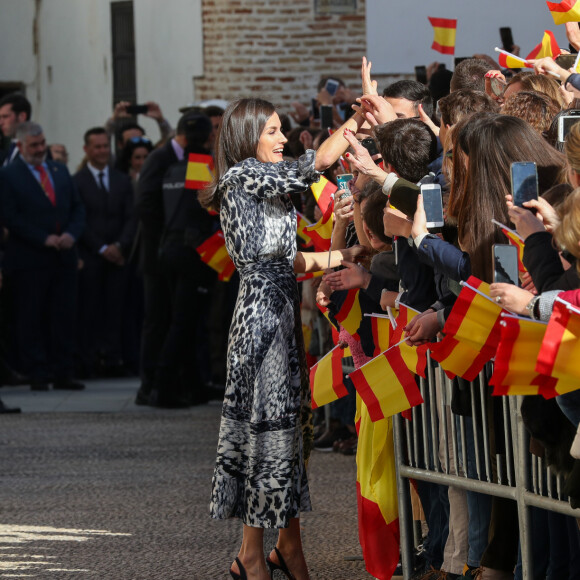 La reine Letizia d'Espagne à son arrivée dans la municipalité de Écija. Le 6 février 2020  Queen Letizia attend the meeting with the municipal corporation of Ecija, 06 February 202006/02/2020 - Ecija