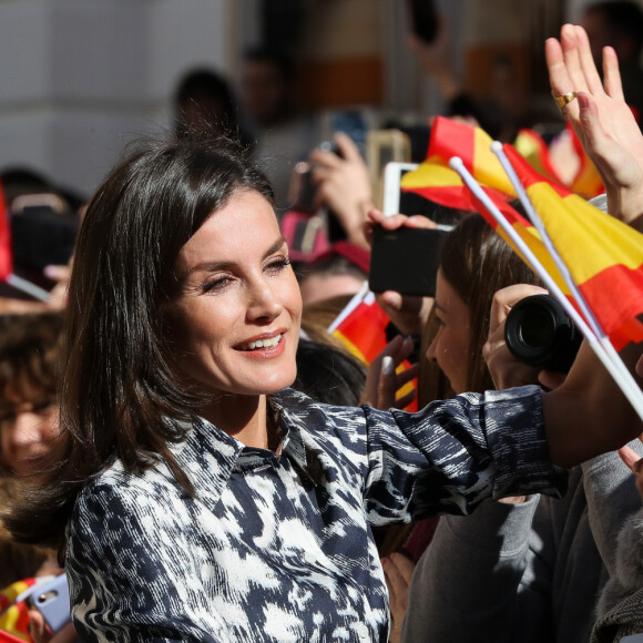 La reine Letizia d'Espagne à son arrivée dans la municipalité de Écija. Le 6 février 2020  Queen Letizia attend the meeting with the municipal corporation of Ecija, 06 February 202006/02/2020 - Ecija