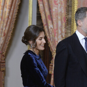 Le roi Felipe VI et la reine Letizia d'Espagne donnent une réception pour le corps diplomatique au palais royal à Madrid le 5 février 2020  Queen Letizia, King Felipe, New Year's reception of the Diplomatic Corps at the Royal Palace in Madrid, Spain, February 5th, 2020.05/02/2020 - Madrid