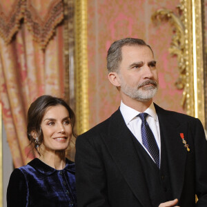 Le roi Felipe VI et la reine Letizia d'Espagne donnent une réception pour le corps diplomatique au palais royal à Madrid le 5 février 2020.  Madrid, Spain-February 05: King Felipe and Queen Letizia Receive Foreign Ambassadors at the Royal Palace in Madrid, Spain on February 05, 2020.05/02/2020 - Madrid