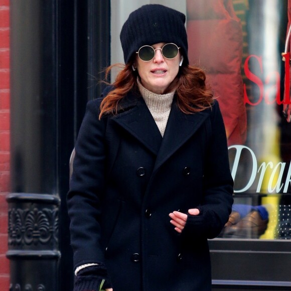 Julianne Moore dans le quartier de Soho à New York le 8 janvier 2020.