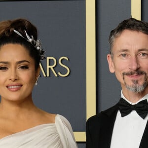 Salma Hayek et le monteur sonore Mark Taylor, lauréat du prix de mixage sonore pour "1917", assistent à la 92e édition des Oscars au Dolby Theatre. Hollywood, Los Angeles, le 9 février 2020.