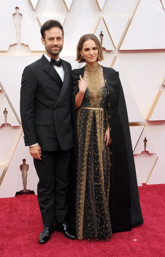 Natalie Portman et son mari Benjamin Millepied assistent à la 92e édition des Oscars au Dolby Theatre. Hollywood, Los Angeles, le 9 février 2020.