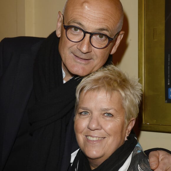 Mimie Mathy et son mari Benoist Gérard à la remise de prix de La Fondation Diane & Lucien Barrière 2015, au théâtre Tristan Bernard, à Paris, le 1er février 2016.