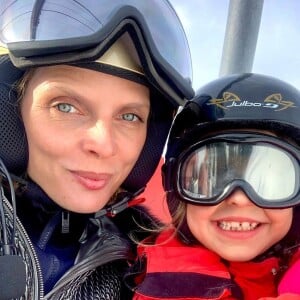 Sylvie Tellier avec ses enfants à Avoriaz, le 12 février 2020