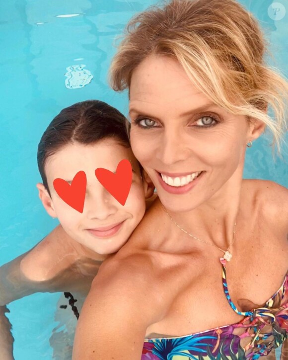 Sylvie Tellier avec son fils Oscar, le 2 décembre 2019