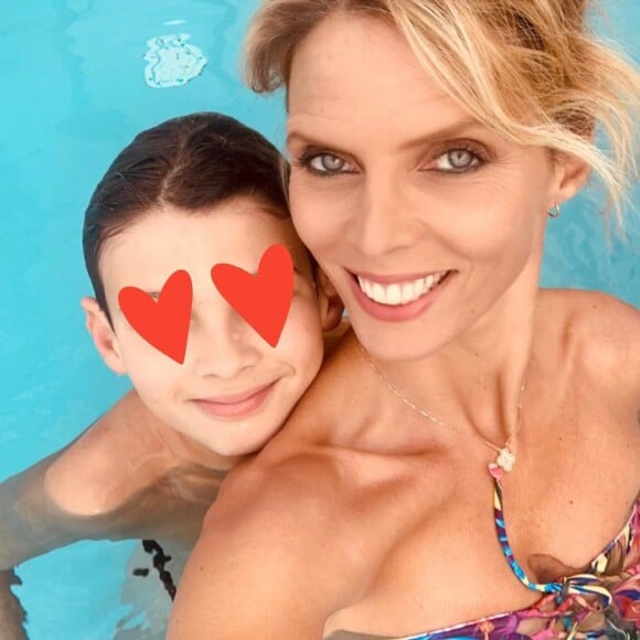 Sylvie Tellier avec son fils Oscar, le 2 décembre 2019