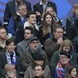 Camille Cerf et son compagnon Cyrille Roty dans les tribunes lors du match de rugby du tournoi des six nations opposant la France à l'Angleterre au stade de France à Saint-Denis, Seine Saint-Denis, France, le 2 février 2020. la France a gagné 24-17. © Giancarlo Gorassini/Bestimage