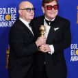 Bernie Taupin, Elton John lors de la Press Room de la 77ème cérémonie annuelle des Golden Globe Awards au Beverly Hilton Hotel à Los Angeles le 5 janvier 2020.