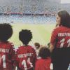 Anne-Laure Louis, épouse du footballeur Martin Braithwaite, et leurs enfants lors d'un match du Danois à la Coupe du monde 2018, photo Instagram du 2 juillet 2018. Le couple attend un quatrième enfant (un quatrième garçon !) pour avril 2020.
